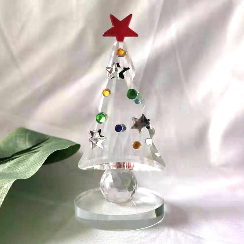 Crystal Christmas Tree Figurin - Paper Weight Crystal ulasan dan harga