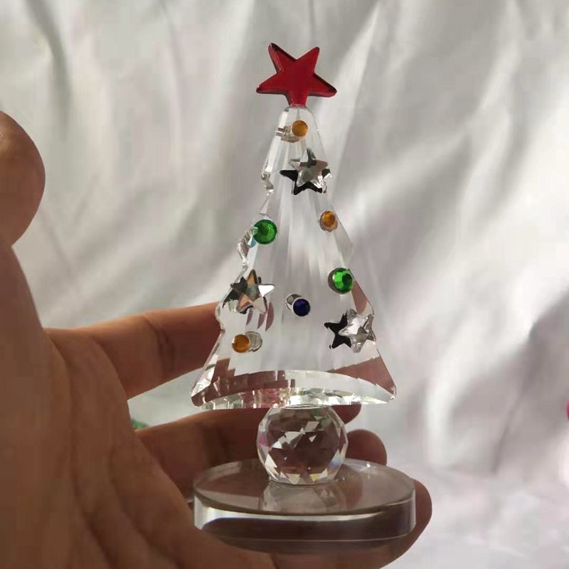 Crystal Christmas Tree Figurin - Paper Weight Crystal ulasan dan harga