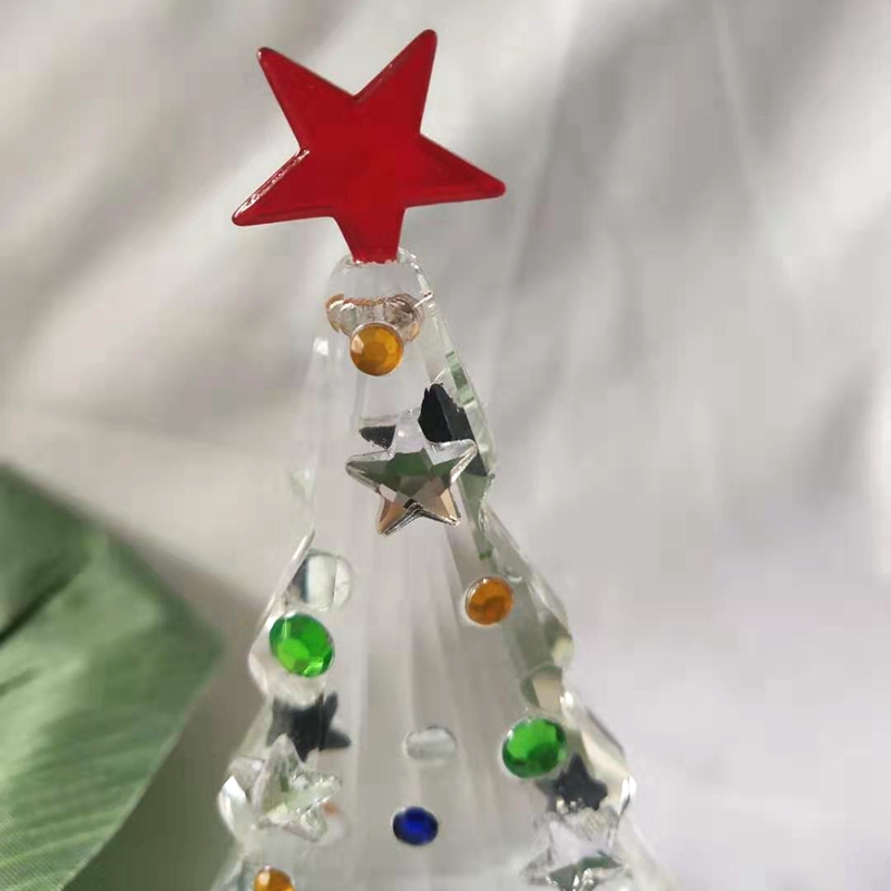 Crystal Christmas Tree Figurin - Paper Weight Crystal ulasan dan harga